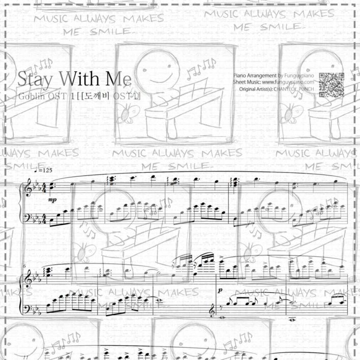 Goblin OST1 - Stay With Me [ Sheet Music / Midi / Mp3 ] | Funguypiano