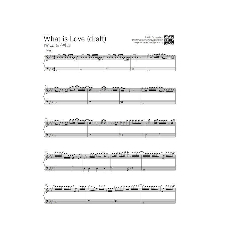Twice - What is Love | Free Piano Sheet | Funguypiano